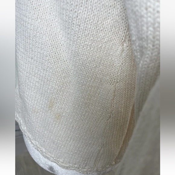 Vintage PARIS SMITH L cream Embroidered Cottagecore coquette Sweater cardigan - Picture 9 of 15